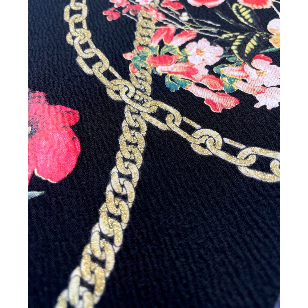 ZARA • Black/Multi Floral and Chain Print Mini Dress, S - Picture 10 of 14